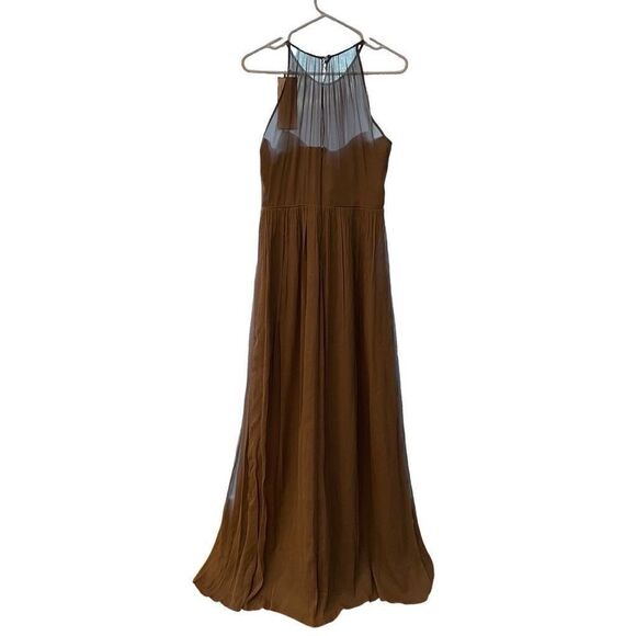 J. Crew Women’s Dress Sz 12 Megan Silk Chiffon Maxi Bridesmaid Wedding Bridal NW - Picture 1 of 7